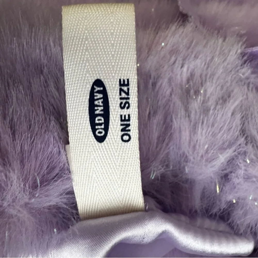 Furry backpack sparkly shimmer purple holographic Pom poms Faux Fur Backpack